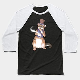 Kingsley, Gentlemen Ferret - Gentlemen Animals Series Baseball T-Shirt